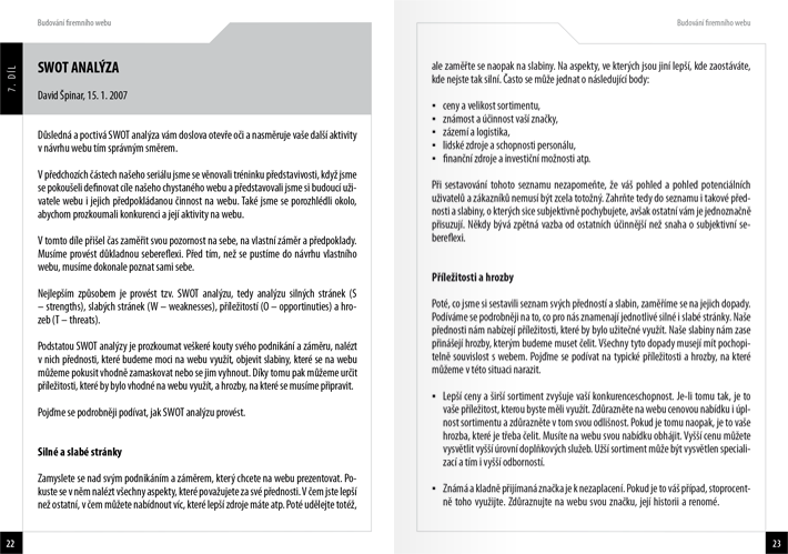 Layout brožury (titulní strana obálky, vnitřní sazba, zadní strana obálky)